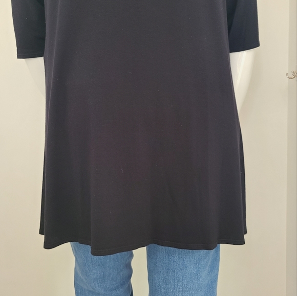2X EILEEN FISHER Black Short Sleeve Tunic - Picture 7 of 9